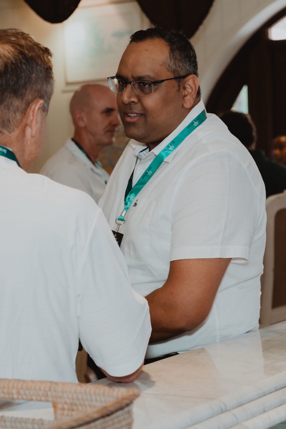 A guest sharing a moment of conversation