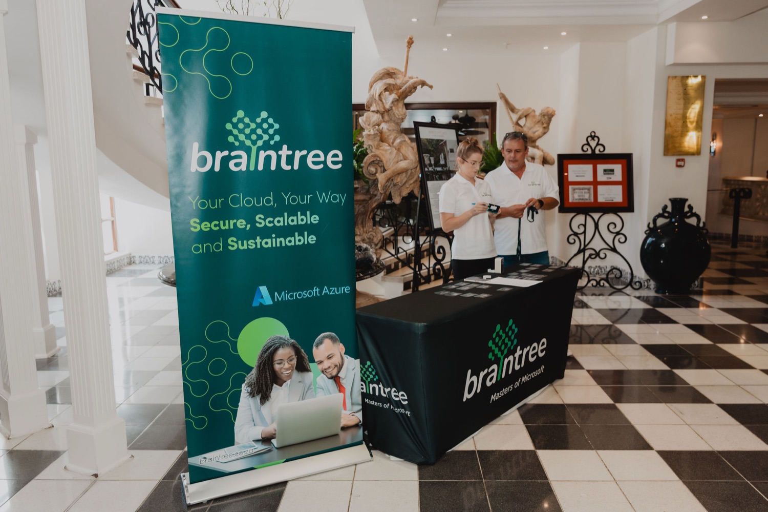 The Braintree Azure cloud banner and welcome stand