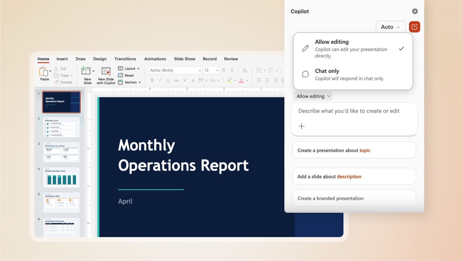Microsoft 365 Copilot Agent Mode in PowerPoint