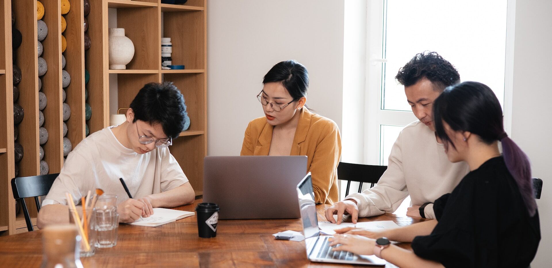 people working at the office